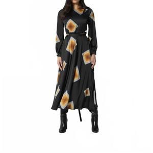 NEW ANONYME donatella mike shine longdress in black multi